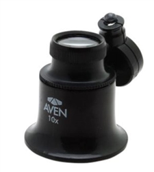 Aven 26034-LED - Lupa ocular 10x con luz LED giratoria para inspección de cerca