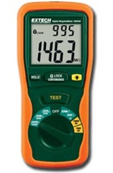 Extech 380260-NIST - Megaohmetro digital de determinación automática del intervalo Comprobador digital de 1000 V con pantalla retroiluminada doble grande, incluye certificado de calibracion NIST