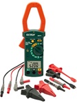 Extech 380976-K-NIST - Juego de pinza amperimétrica de corriente alterna monofásica/trifásica de 1000 A Mide corriente, resistencia, temperatura (tipo K) y potencia