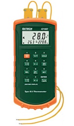 Extech 421502 - Termometro J/K con luz de fondo en pantalla, sonda y funda