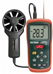 Extech AN200 - Anemómetro CFM/CMM con Termómetro Infrarrojo de No-Contacto Integrado. Rango de Medición de Velocidad del Aire de 0.40 a 30.00 m/s, Rango de Medición de Temperatura de -50 a 260°C (-58 a 500°F), Relación Distancia a Tamaño del Punto de 8:1.