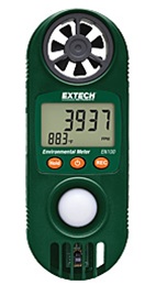 Anemómetro con medidor de temperatura, humedad y luz
