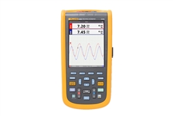 Fluke 125B, Osciloscopio Portátil Digital Combinado con Multímetro y Registrador de Datos para Entornos Industriales, Ancho de Banda de 40MHz, 2 Canales, con función FlukeConnect y con mediciones de Calidad de Energía y Analisis de Buses Seriales