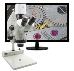 Aven SPZHT-135-258-512 - Microscopio Trinocular Con Zoom Estéreo SPZHT-135 [21x - 135x] Con Mighty Cam Pro En Soporte PLED