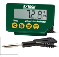 Extech TM25 - Indicador de temperatura compacto a prueba de agua con sonda de penetración de acero inoxidable